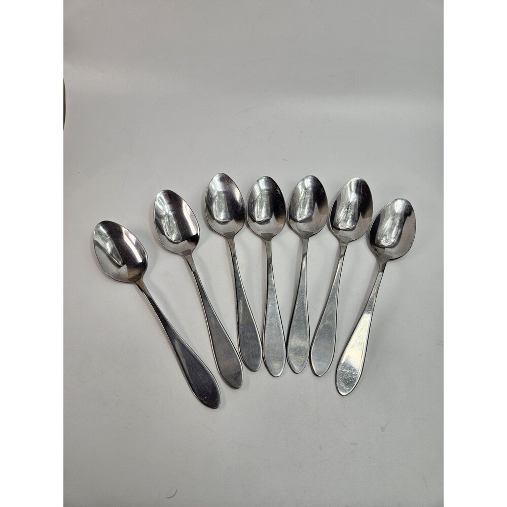 7X Dinner Table Spoons Gibson Westbury Stainless Glossy Flatware 7" Spoon